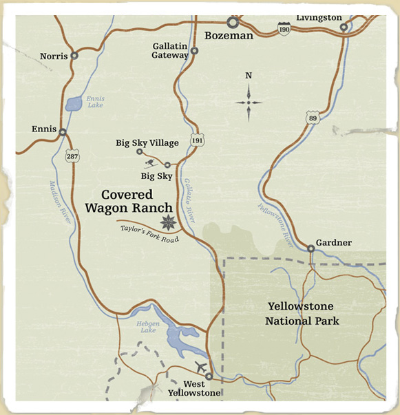 Gallatin Gateway Dude Ranch Directions Covered Wagon Ranch, Montana