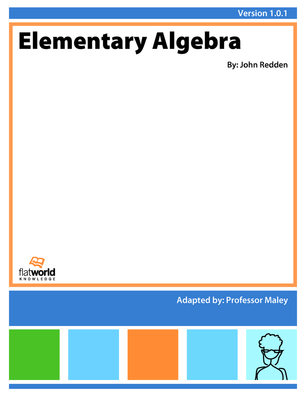 Elementary Algebra v1.0.1 Textbook FlatWorld