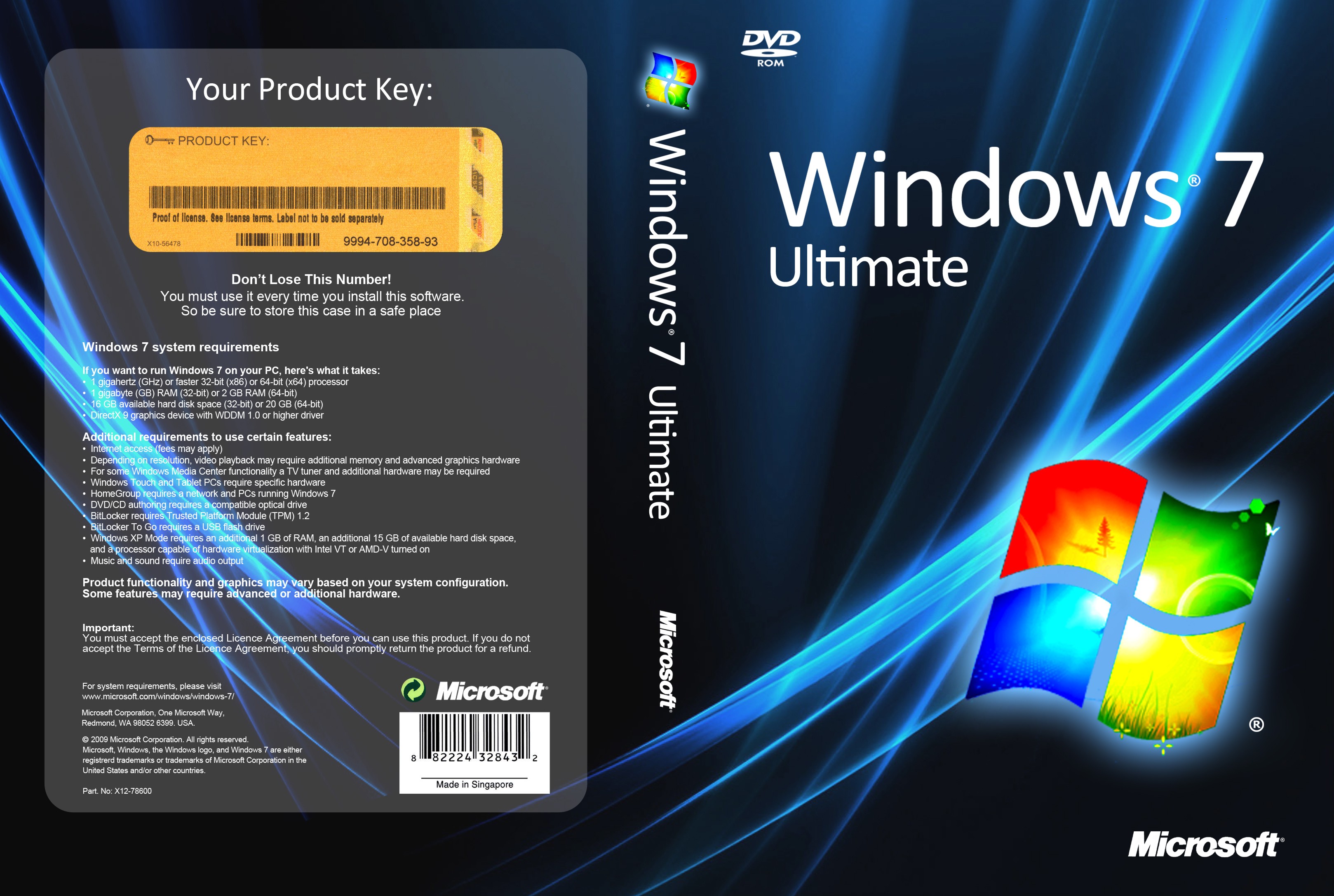 Microsoft Windows 7 Ultimate Обложки для ПО Каталог обложек