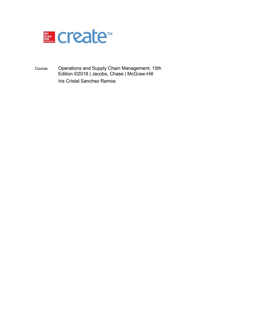 Operations Management Chase Jacobs Manual