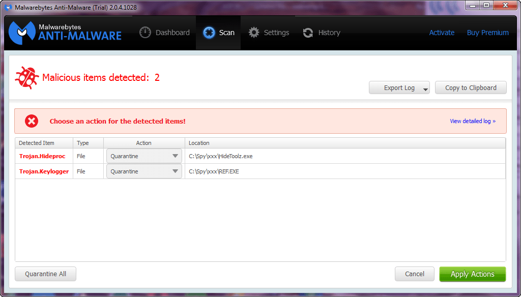Testing Malwarebytes AntiMalware