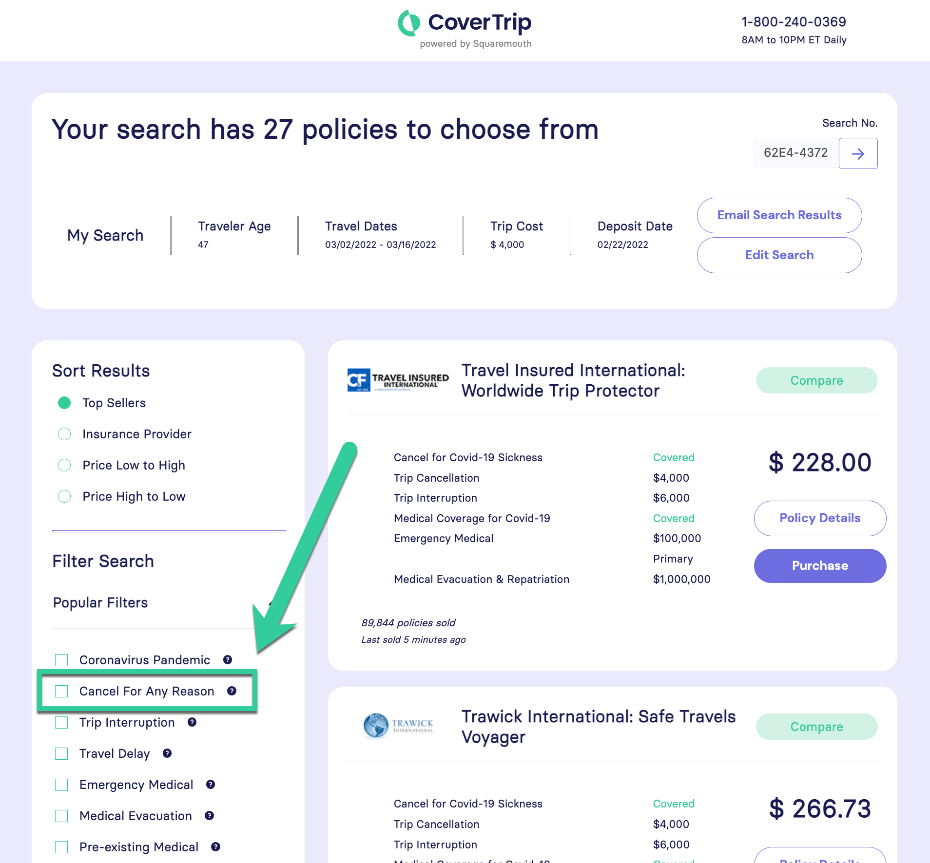 What is a covered reason for trip cancellation? CoverTrip