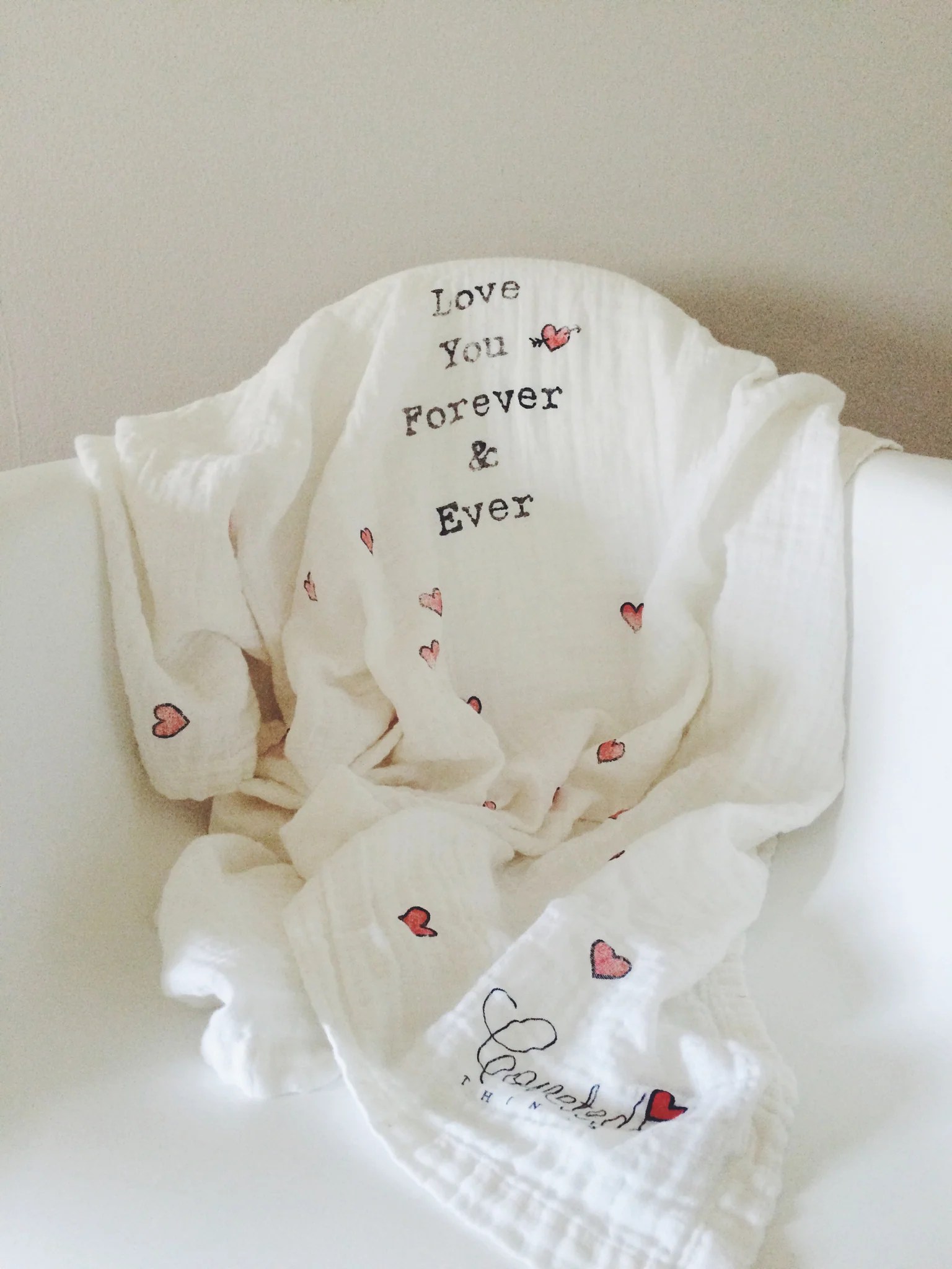 Love You Forever & Ever Organic Swaddle Blanket CovetedThings