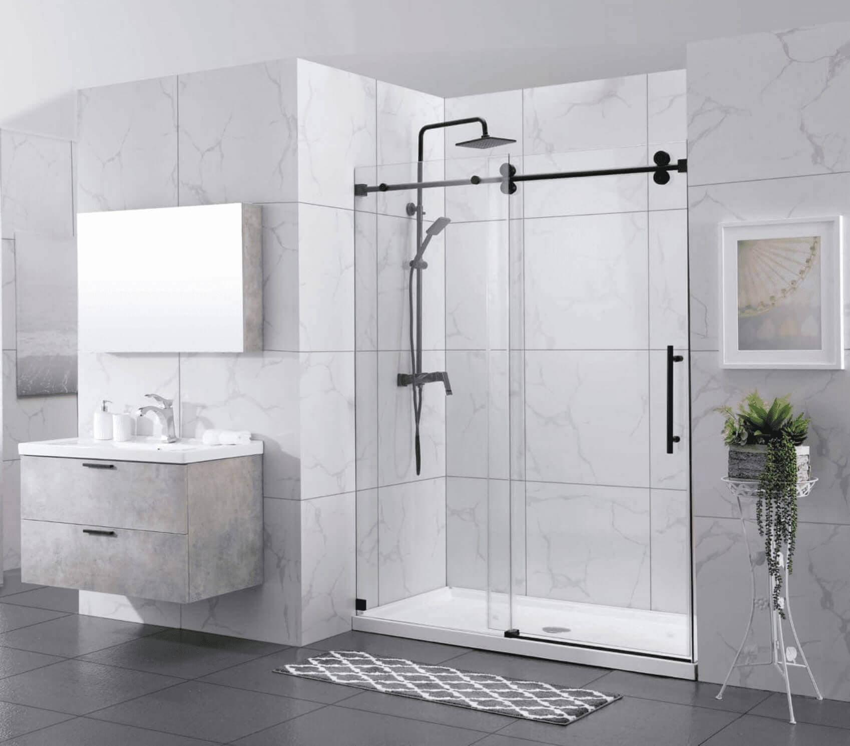 SS04 Single Sliding Door Covey Shower Door Canada