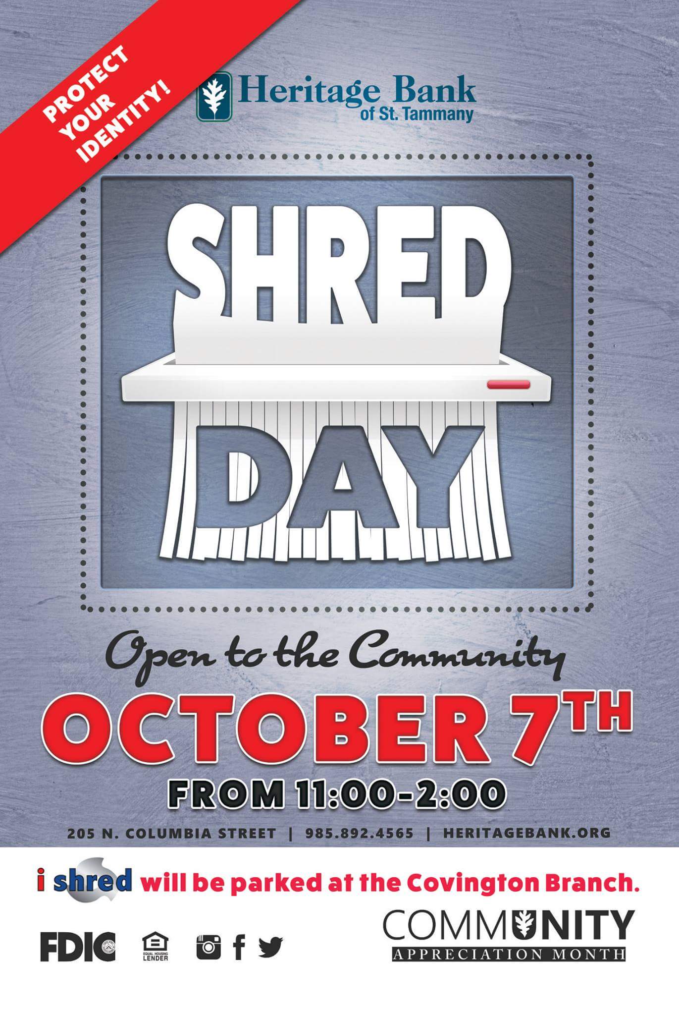 Community Shred Day Friday, October 7 Covington Weekly
