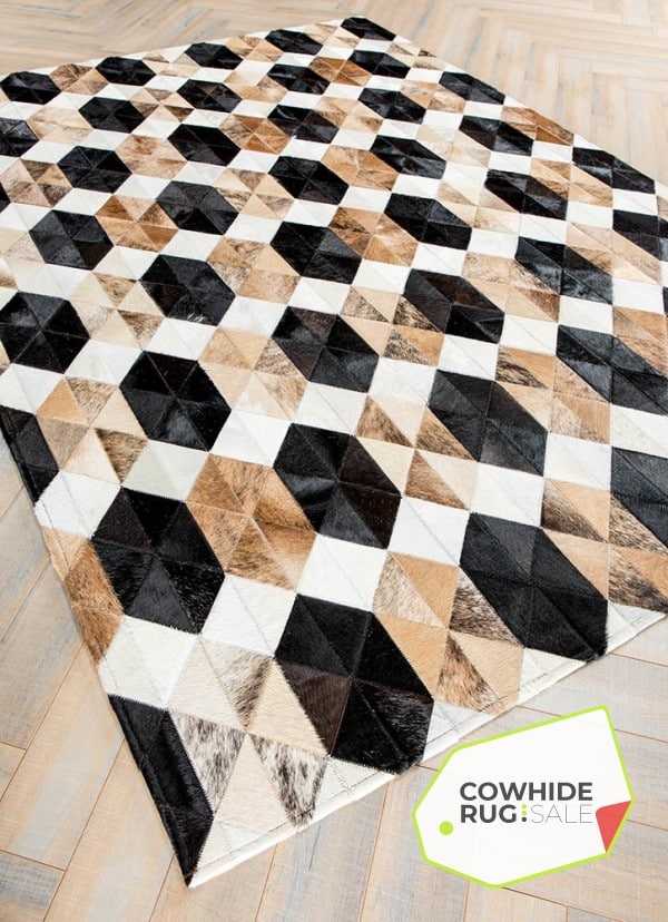 Hexagonal Patchwork Rug COWHIDE RUG SALE