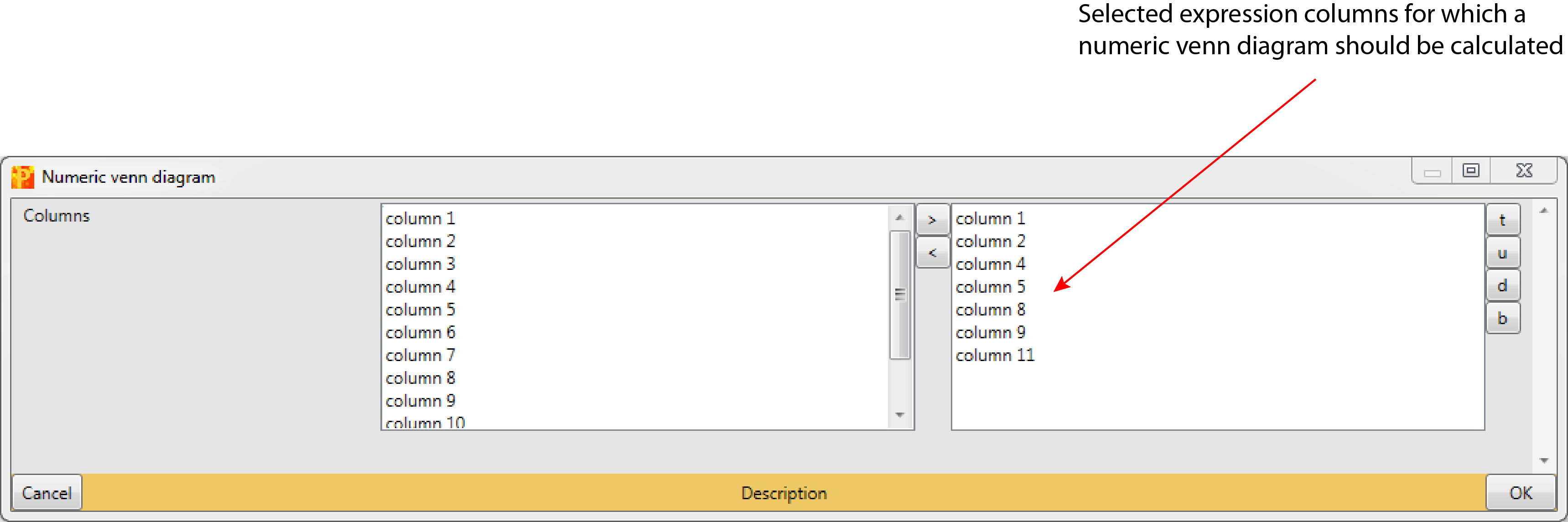 Numeric venn diagram