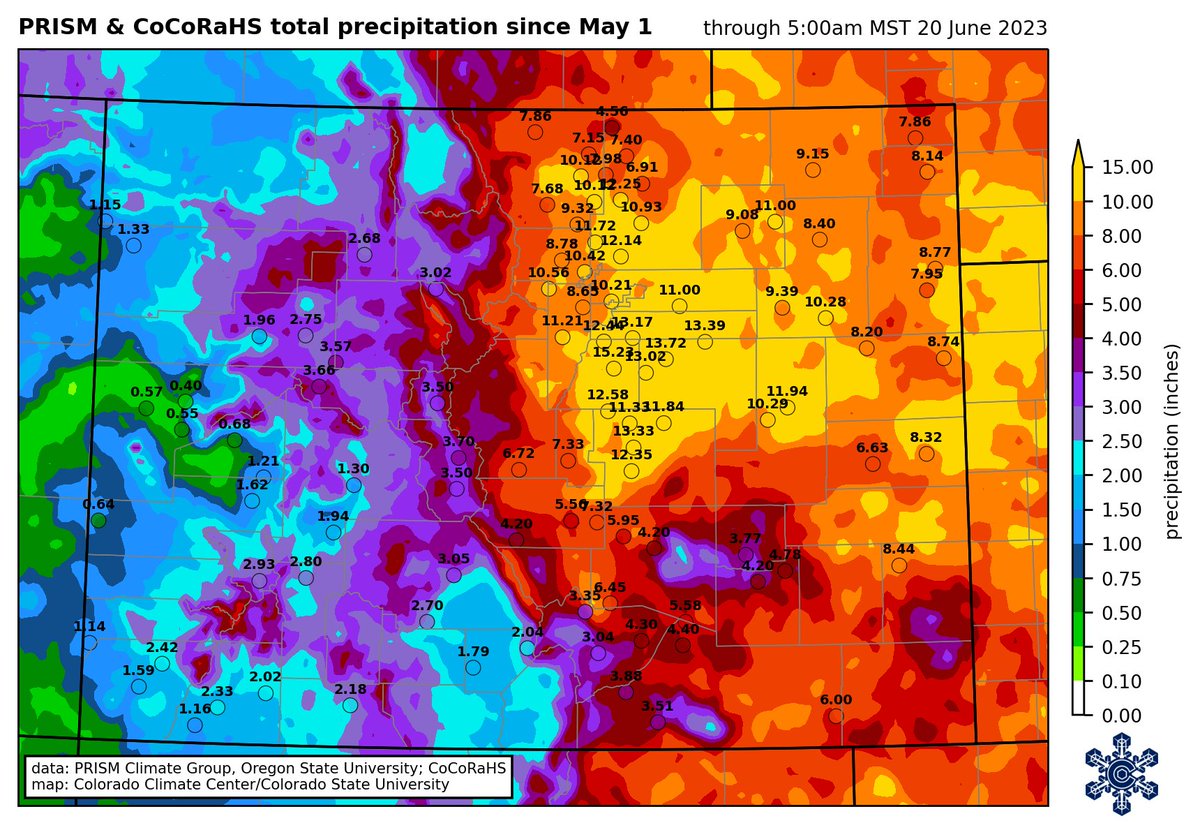 Map of Colorado precipitation going back to May 1, 2023. That’s a