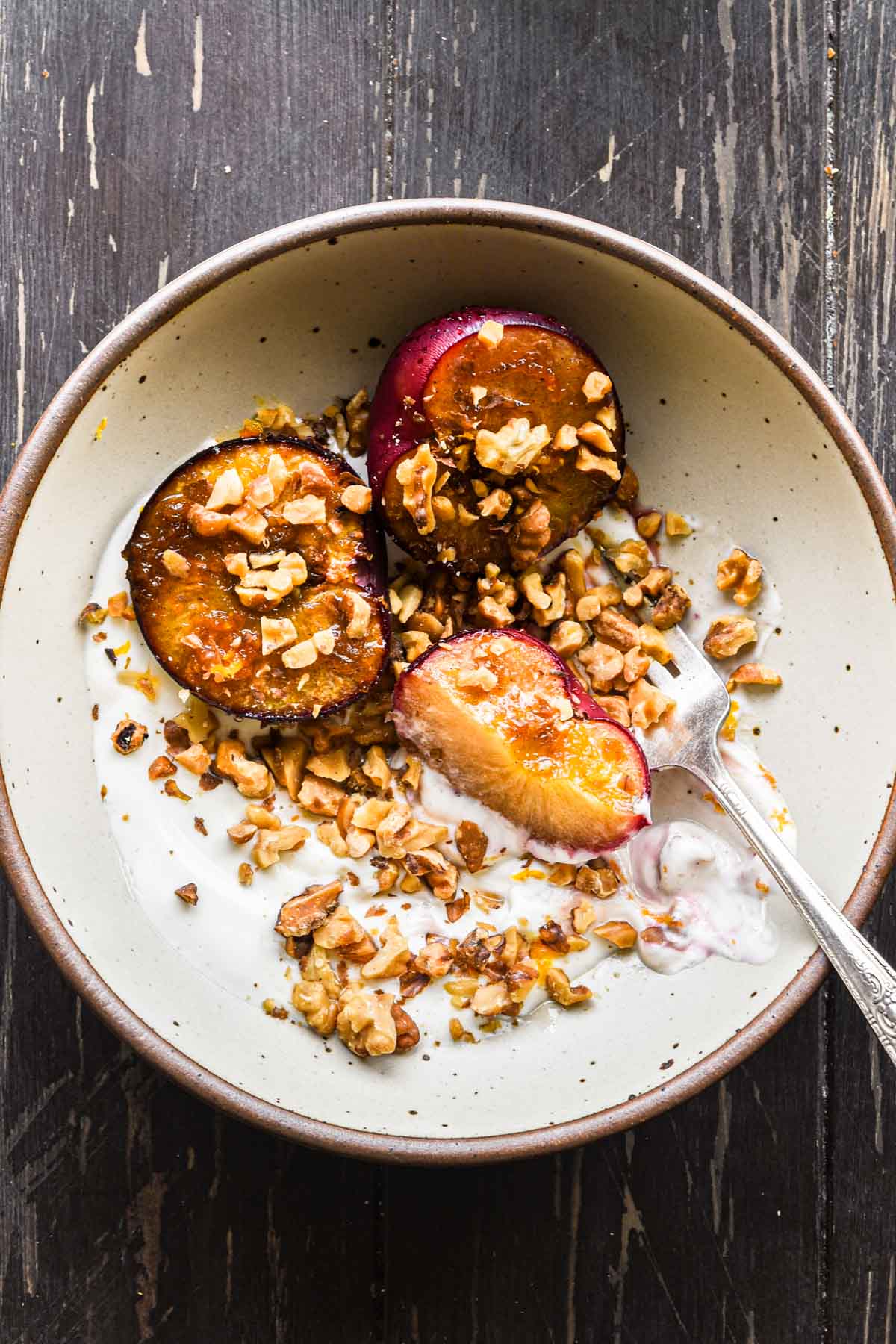 Roasted Plums with Whipped Greek Yogurt Cozy Cravings