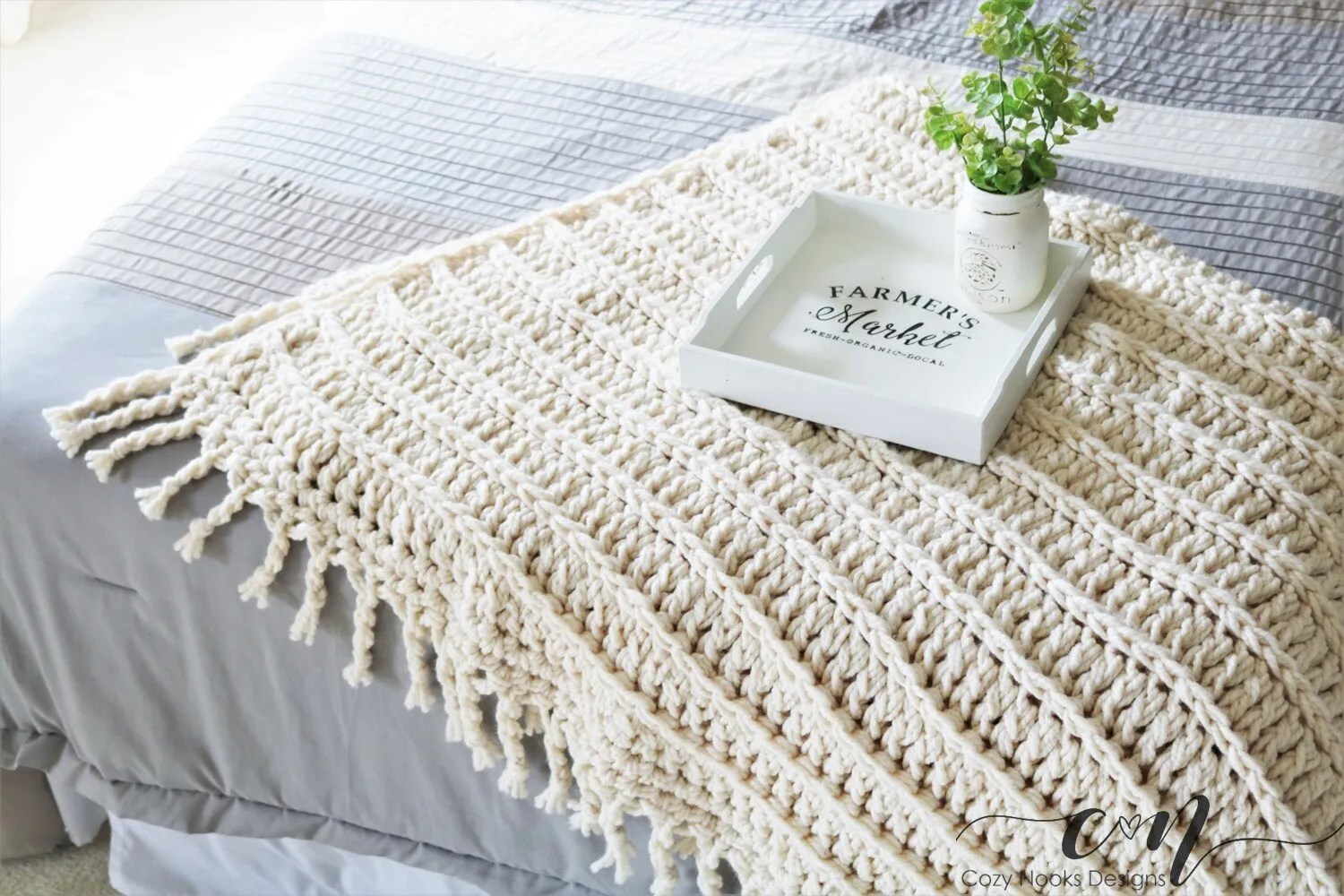 Modern Farmhouse Throw Crochet Pattern Cozy Nooks Designs