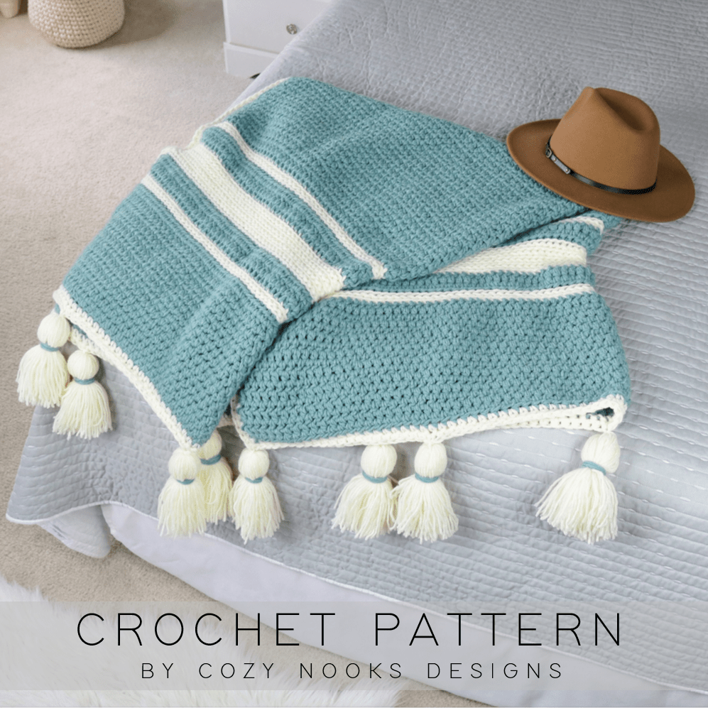 Oversized Tassel Throw Crochet Pattern Cozy Nooks Designs