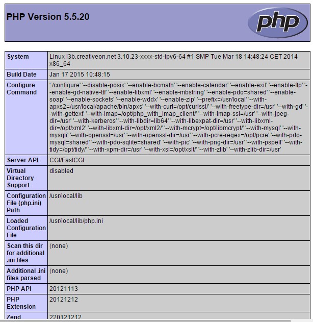 How to view php settings using a phpinfo page cPanel Plesk