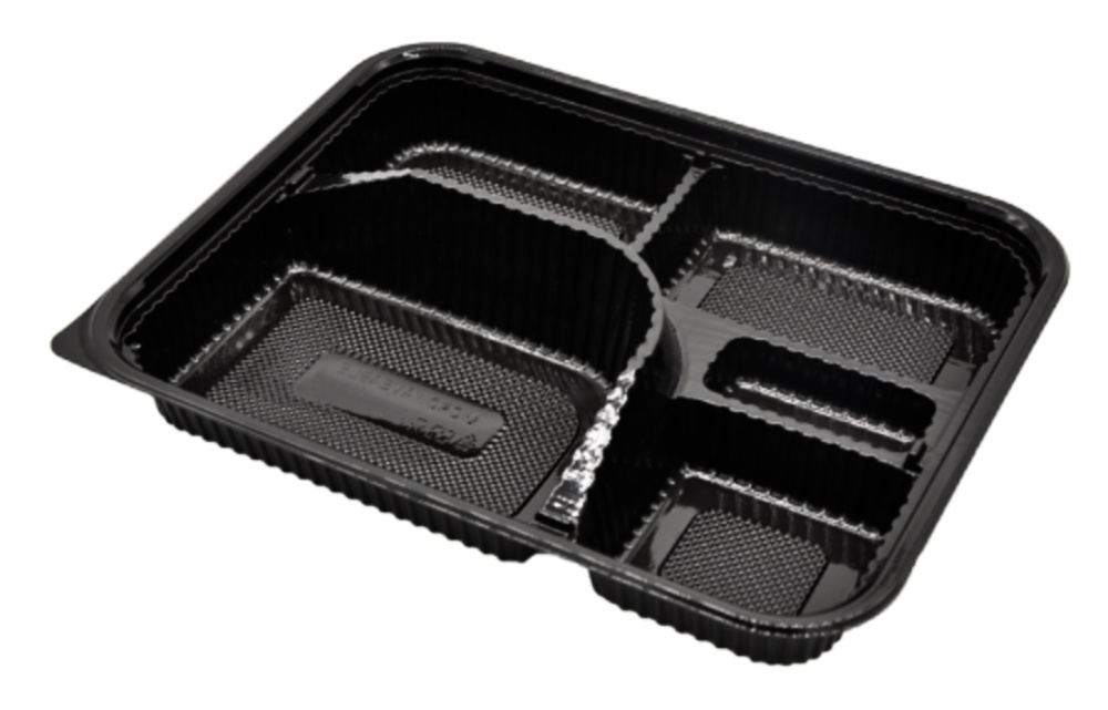 5 Compartment Black Bento Box