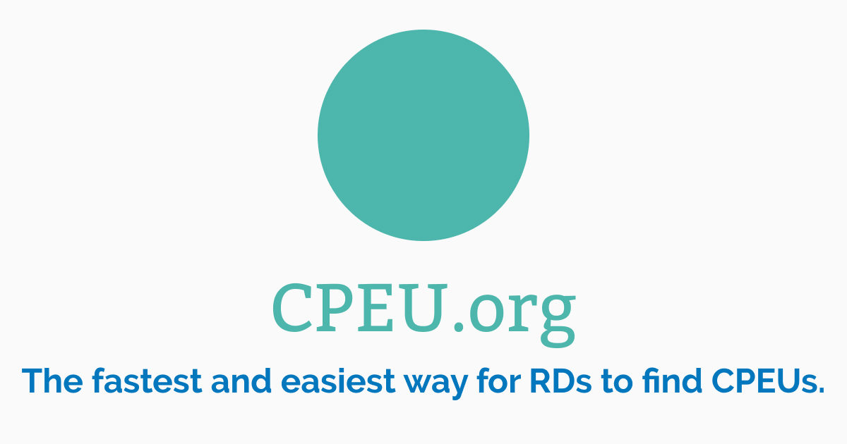 CPEU.org is the best place for RDs to find CPEUs.