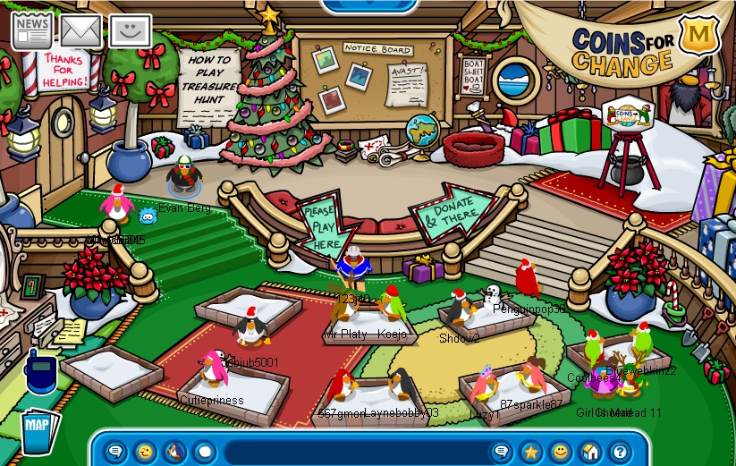 Club Penguin Christmas Party/Coins For Change! Cp Evan Berg