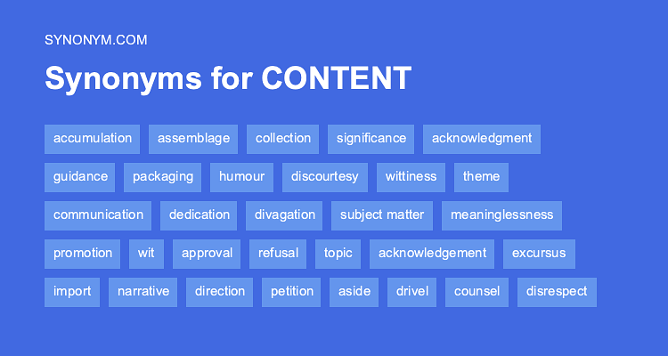 Another word for COGNITIVE CONTENT > Synonyms & Antonyms