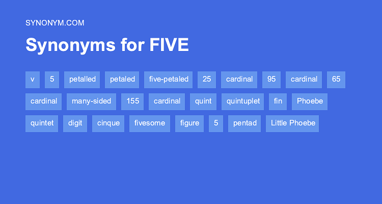 Another word for FIVE > Synonyms & Antonyms