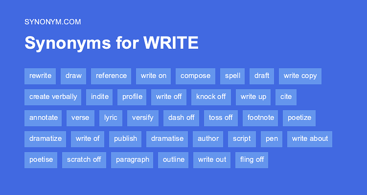 Another Word For Write Synonyms Antonyms