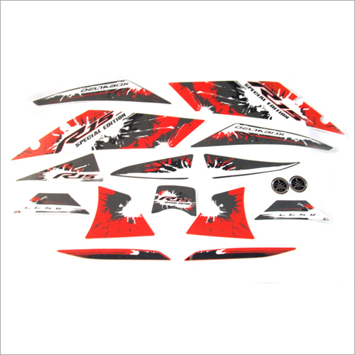 Red And Grey Customized Motorcycle Decals Sticker at Best Price in