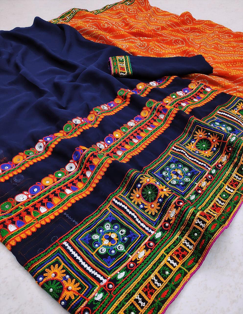 Kutch work Sarees Manufacturer,Kutch work Sarees Exporter