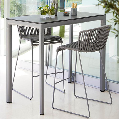 Silver Modular Cane Line Bar Stool With Table at Best Price in