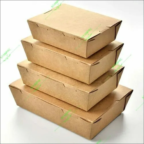 Matte Lamination Rectangular Paper Food Container at Best Price in