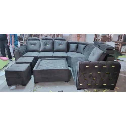 L Shape Corner Sofa Set General Use Indoor Furniture at Best Price