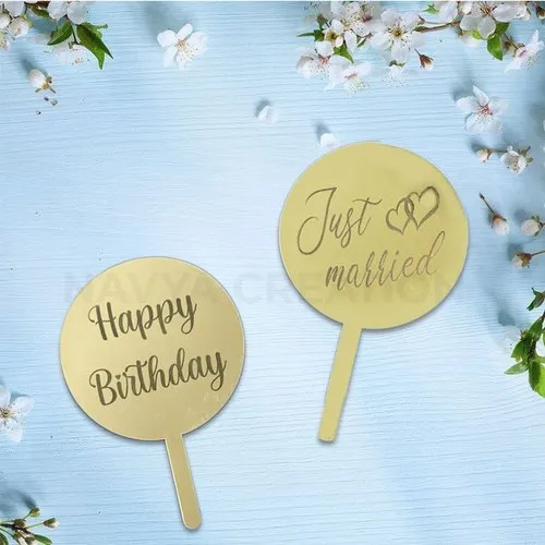 Acrylic Cake Topper Color Golden at Best Price in Mumbai Navya