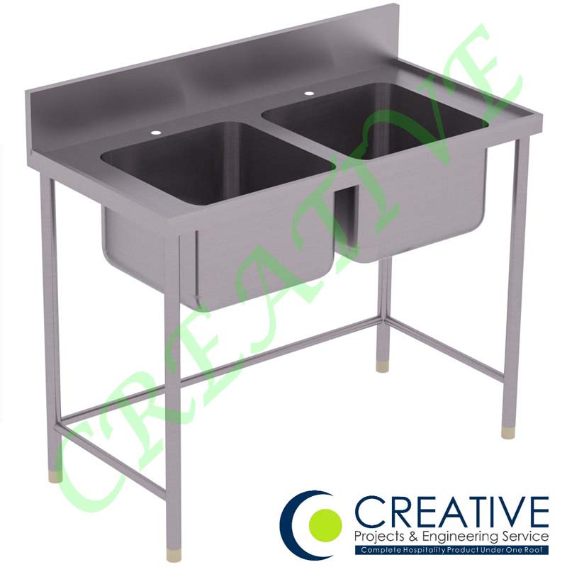 Commercial SS Double Sink Unit Manufacturer In Bengaluru At Best Price