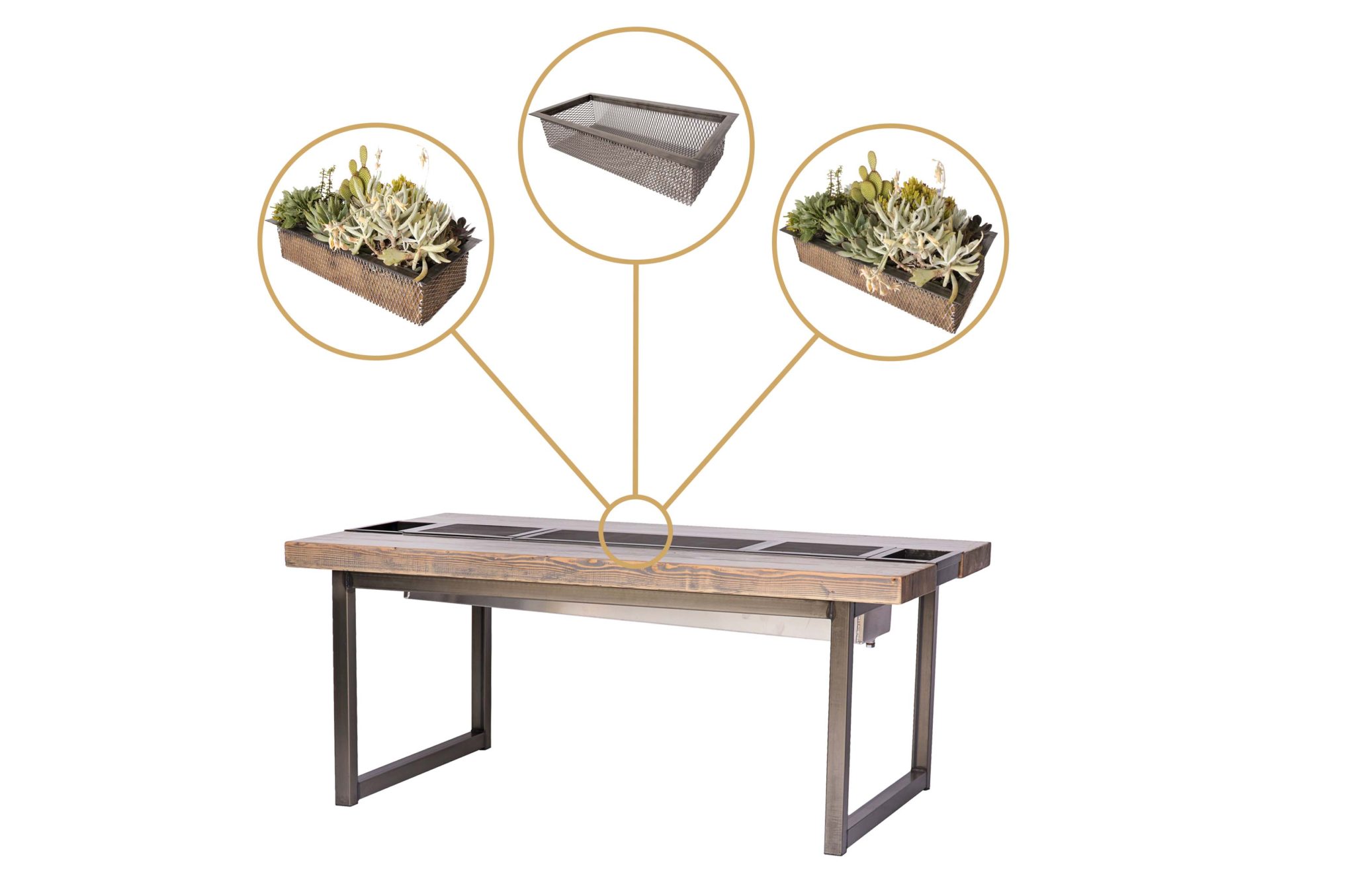 products planter inserts C Plus D Industry Custom Garden Tables