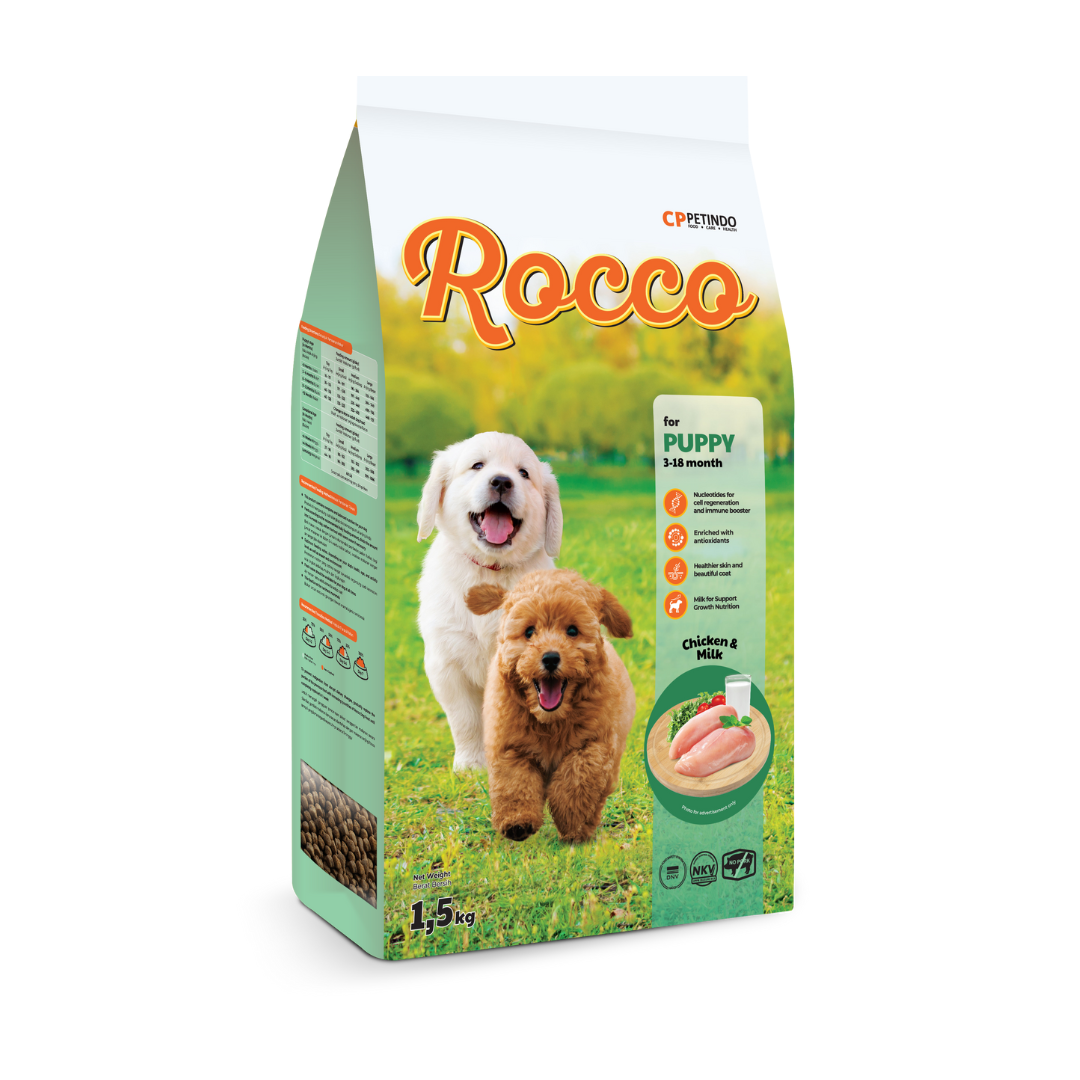 Makanan Anjing Rocco Chicken & Milk for All Breed Puppy CPPETINDO