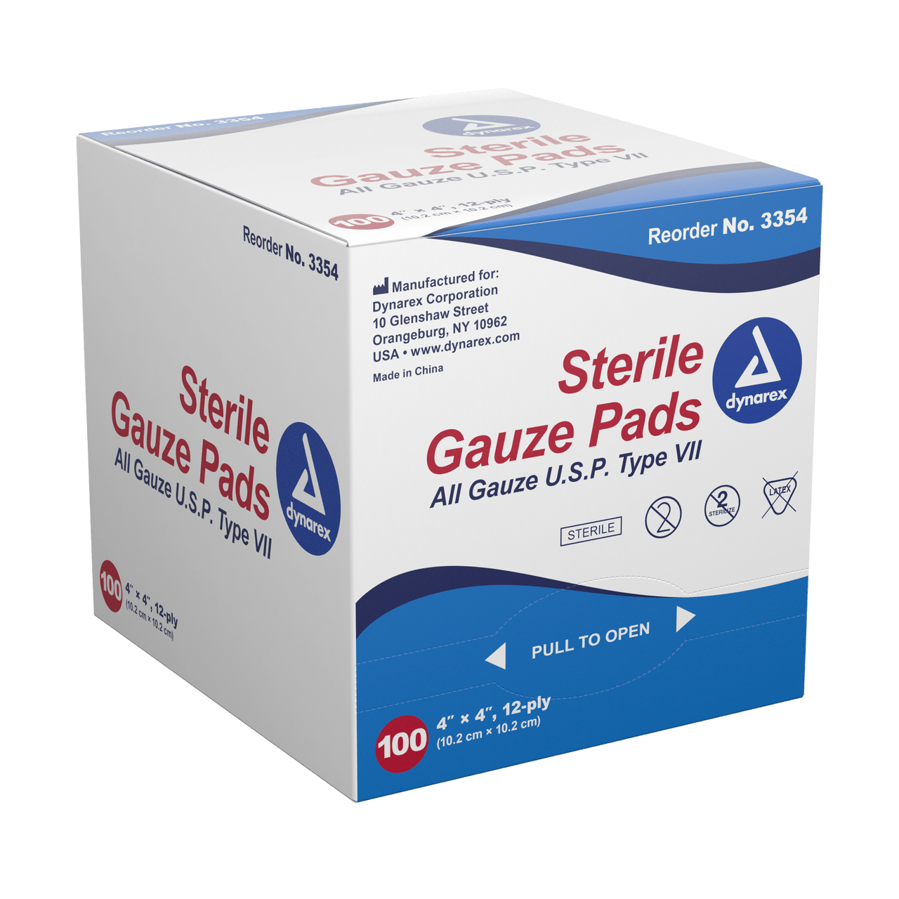 Gauze Pads, 4x4", Sterile (12 boxes of 100 pcs)