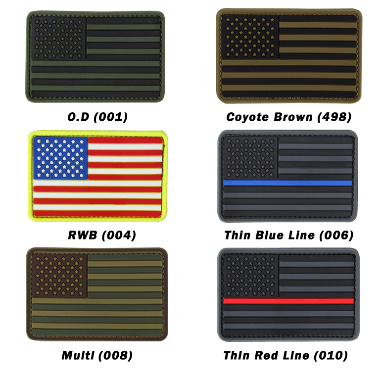 PVC U.S. Flag Patches (6pc)