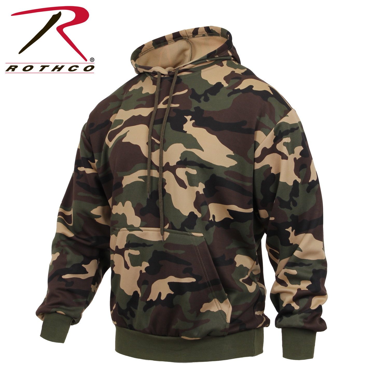 Woodland Camo Performance Polyester Pullover Hoodie287