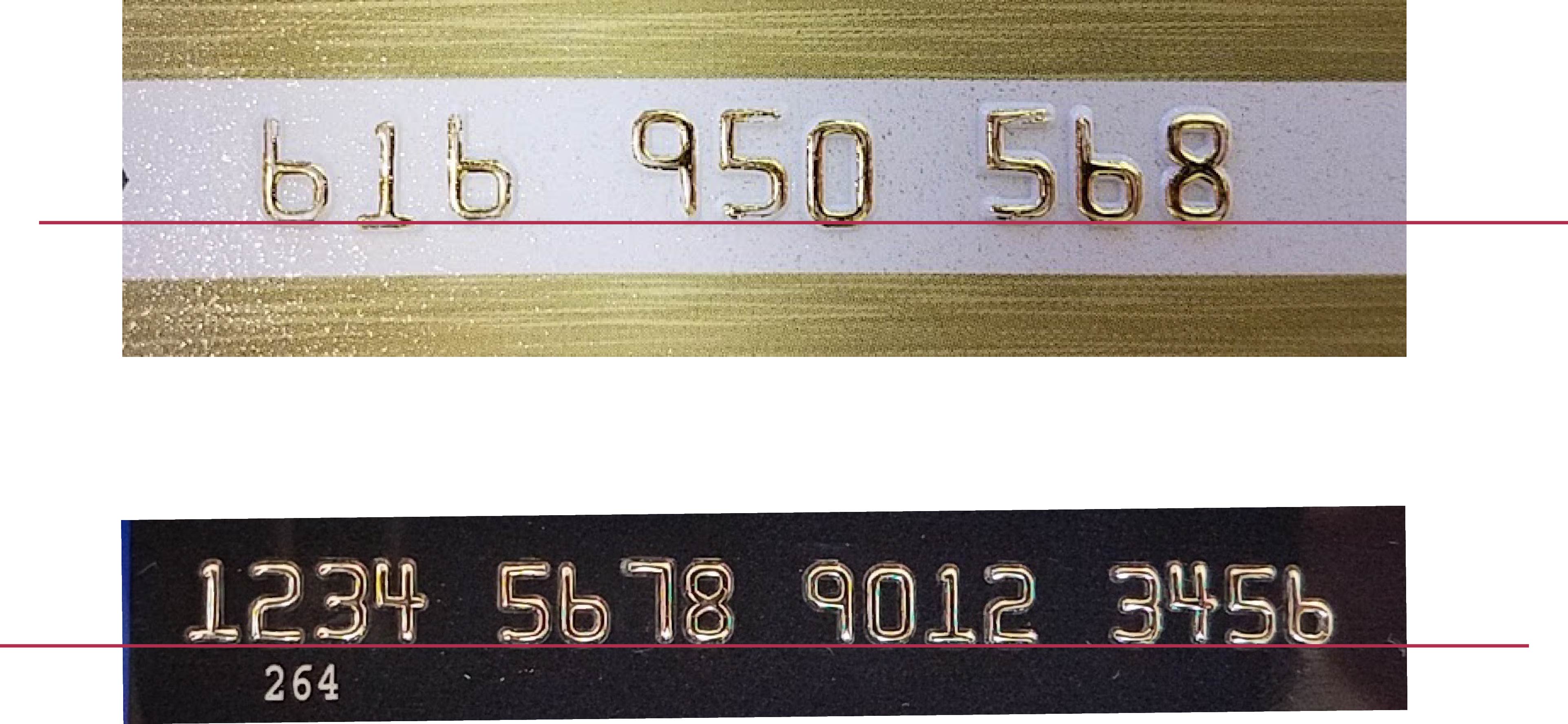 Embossing Credit Card Font