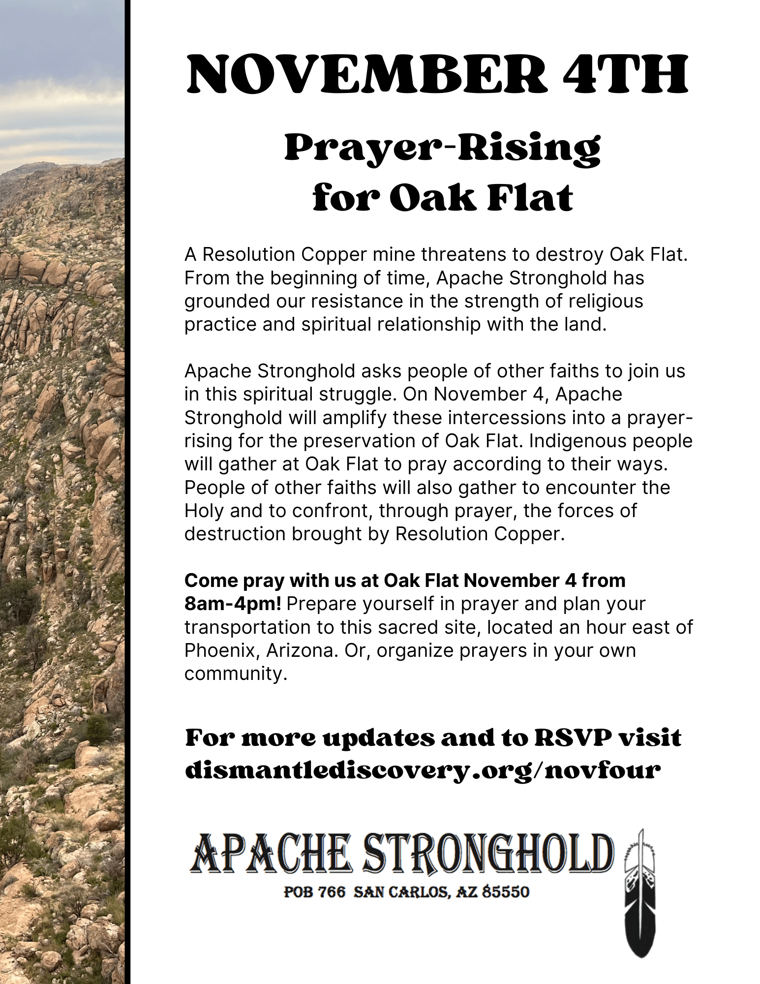 Join Apache Stronghold for a Day of Prayer on November 4