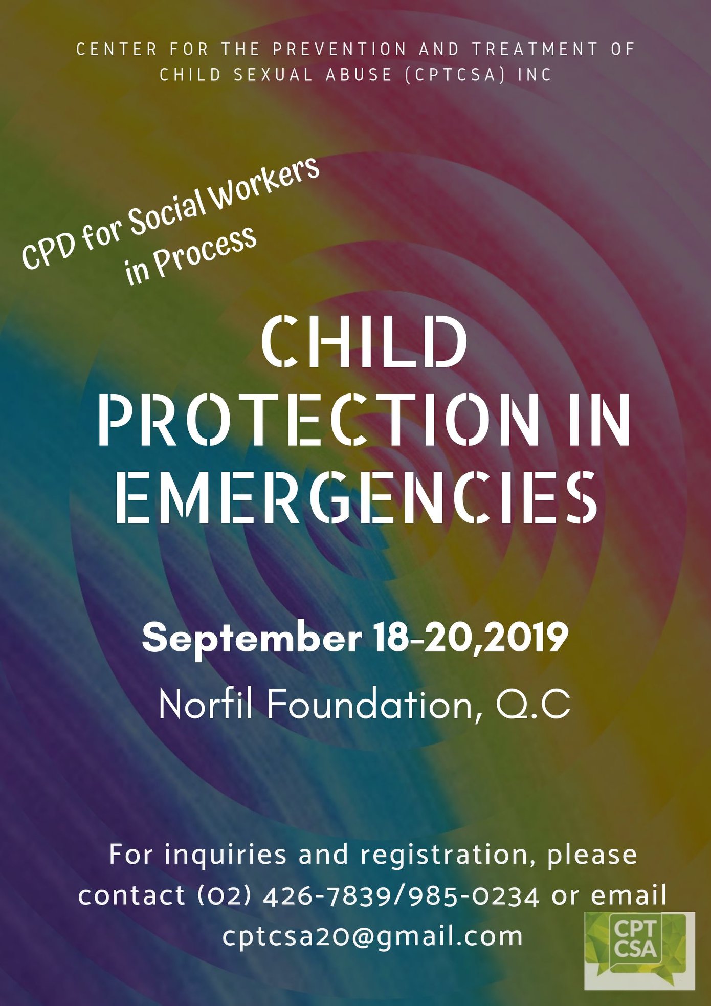 Child Protection in Emergencies September 1820, 2019 Center for the Prevention & Treatment