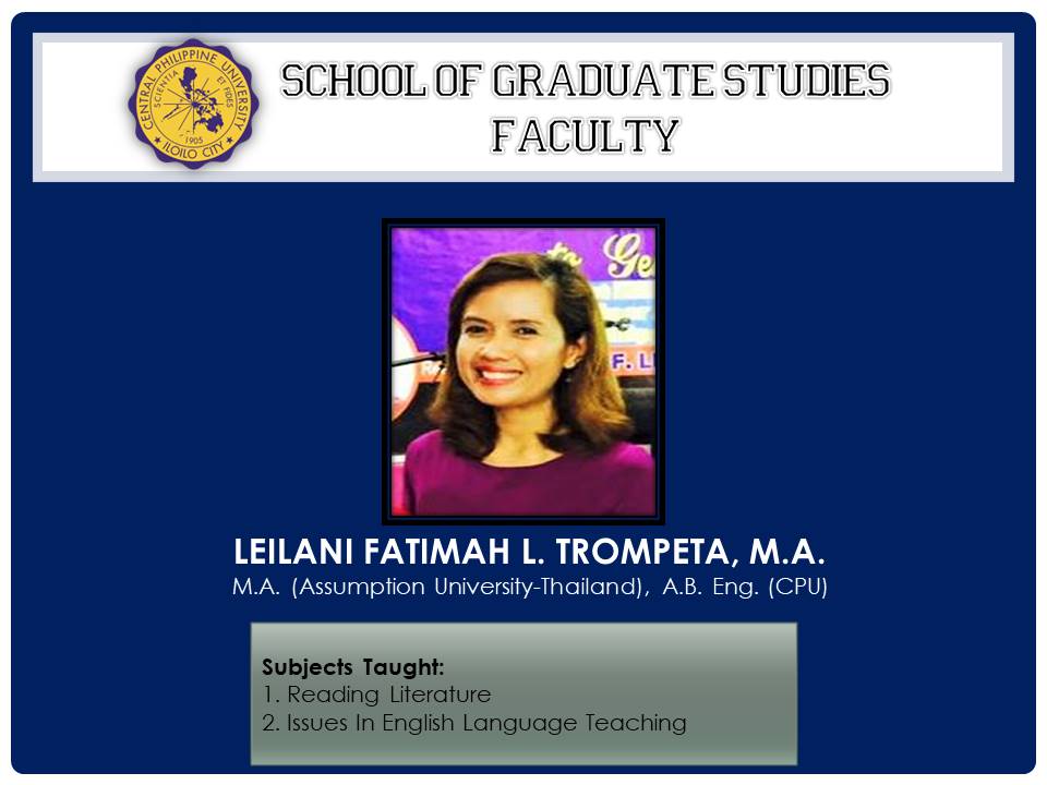 School of Graduate Studies Faculty Master of Arts in