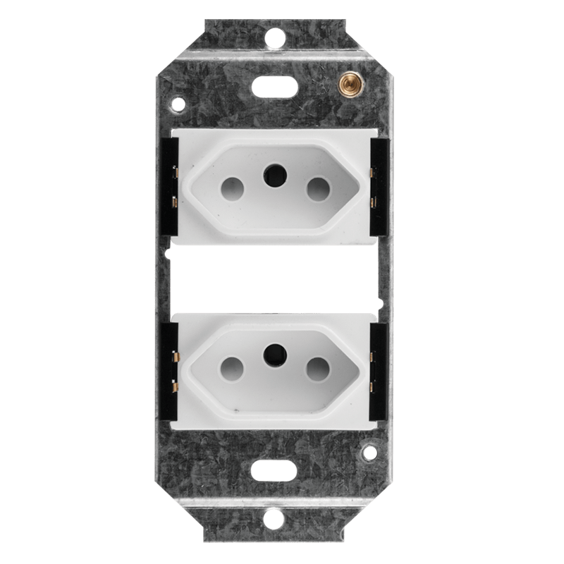 Classic Double Slimline Unswitched 1642 Socket on 2x4 Yoke Crabtree
