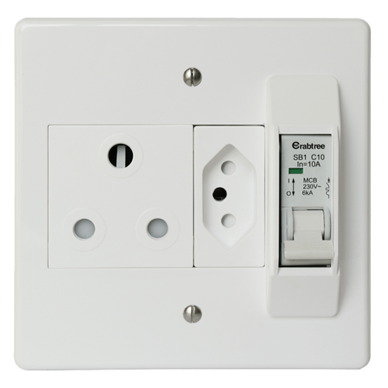 Classic 16A Circuit Breaker Combo Socket 1x1641 plus 1x1642 with