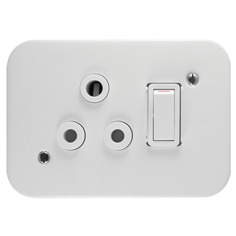 Classic Industrial Single STD 1641 Switched Socket on Surface Box