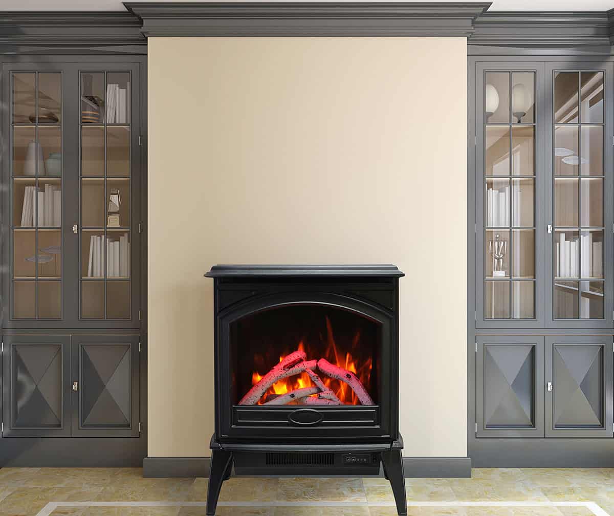 Sierra Flame E50 Cast Iron Freestand Electric Fireplace Crackle