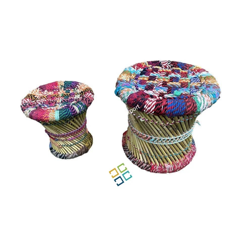 Buy Colourful Combo bamboo Mudda Stool set Craferia