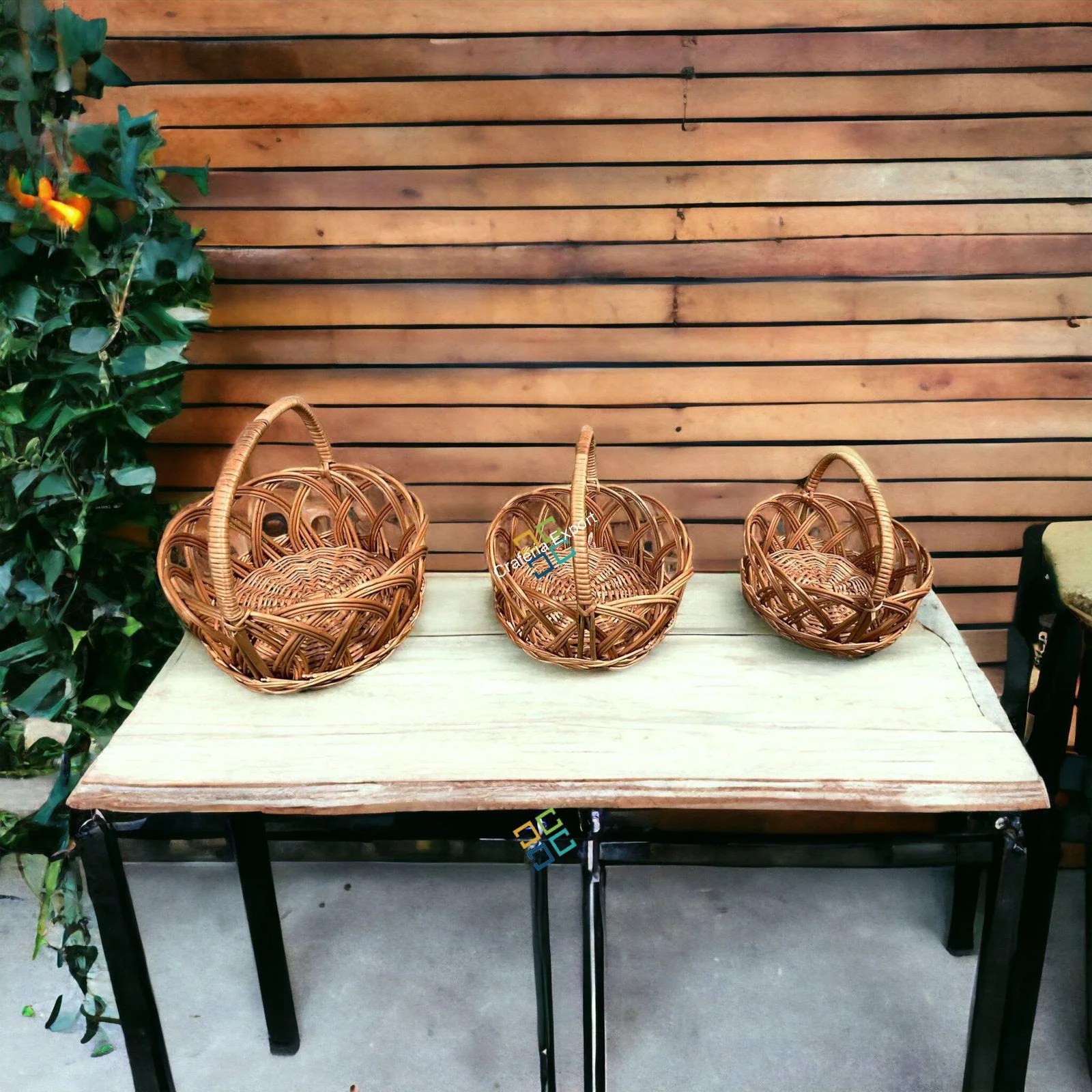 Buy Wicker Willow Gift Basket with handle Multipurpose Baskets Craferia