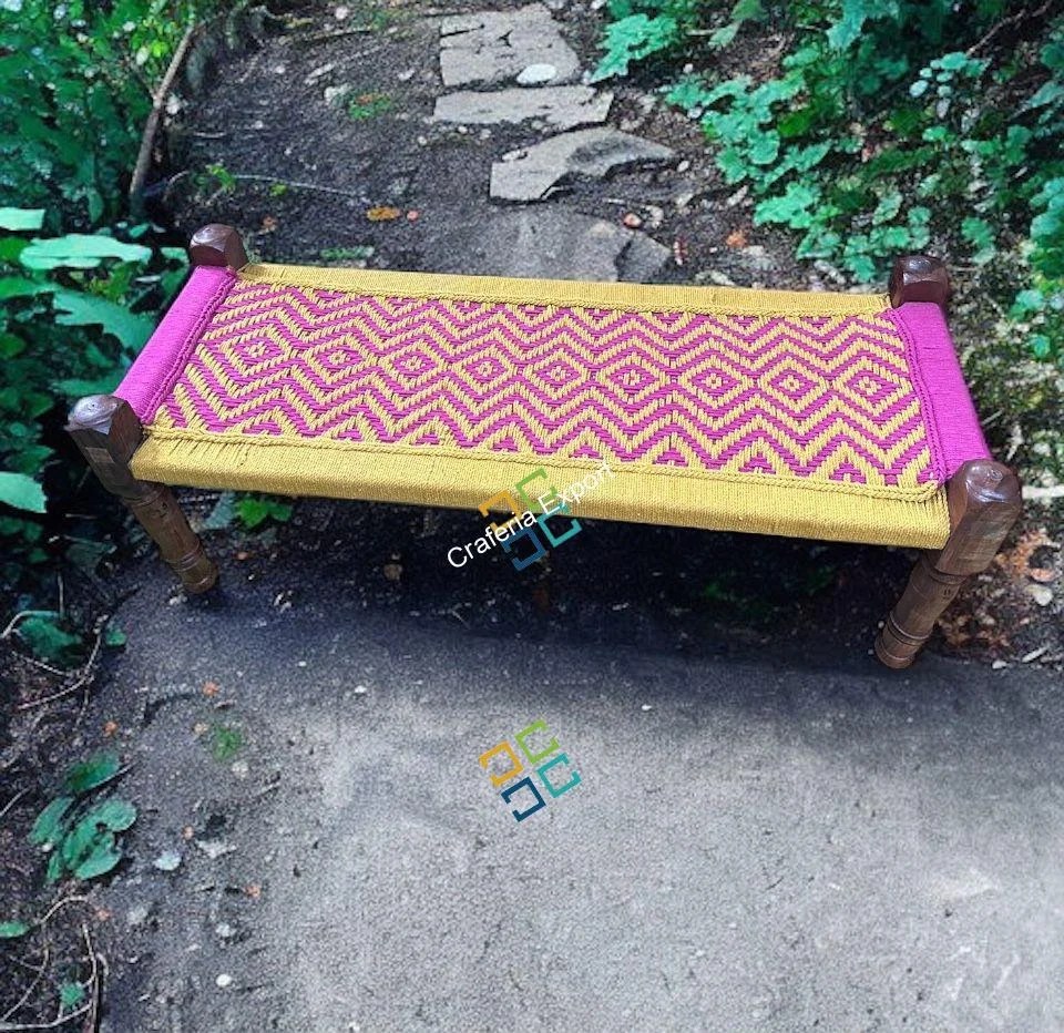 Buy Small Tradtional Charpai khatiya Wooden BenchCraferia