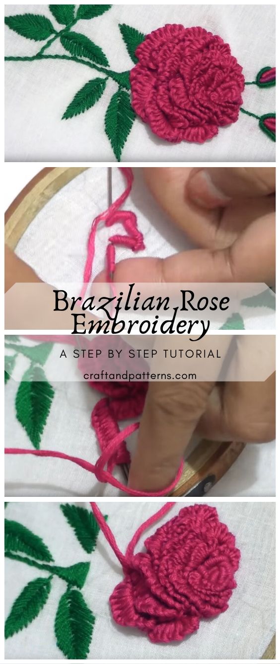 Brazilian Embroidery Rose Tutorial Hand Embroidery