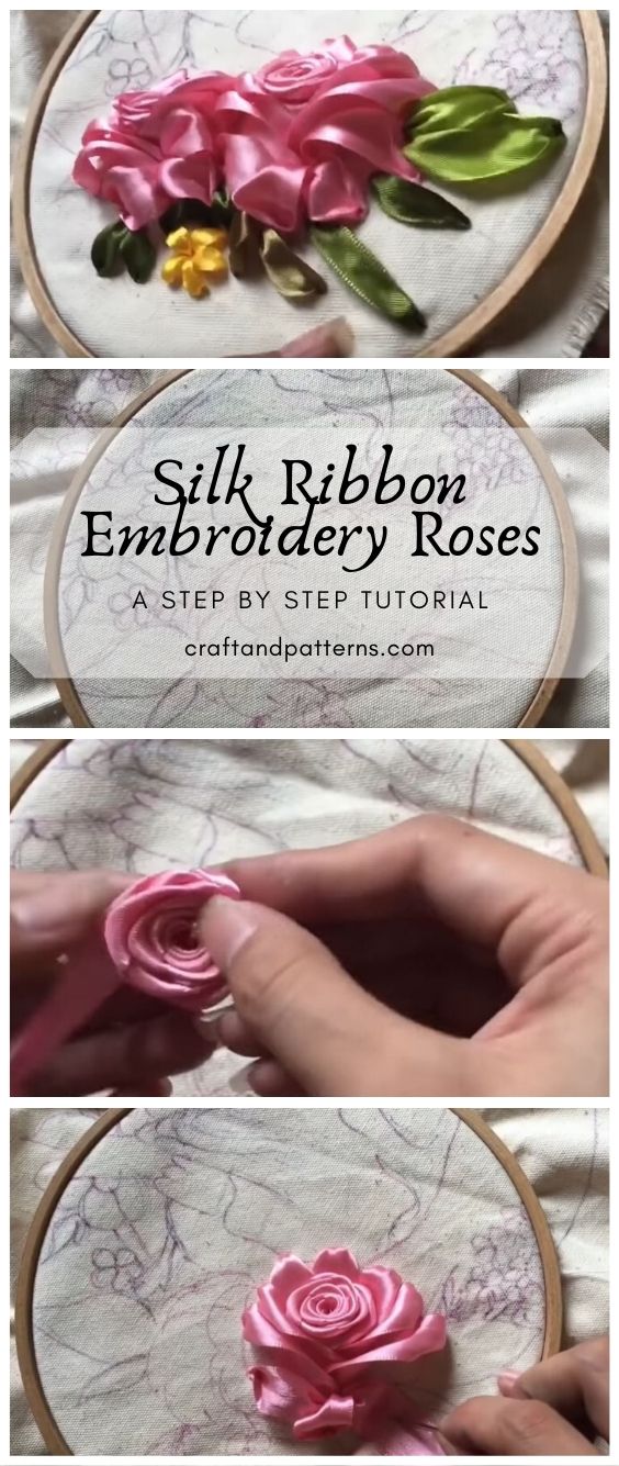 Silk Ribbon Embroidery Roses Pattern Craft & Patterns