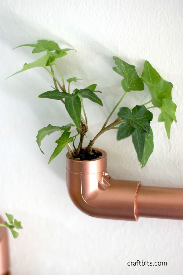 DIY Copper PVC Wall Planter —