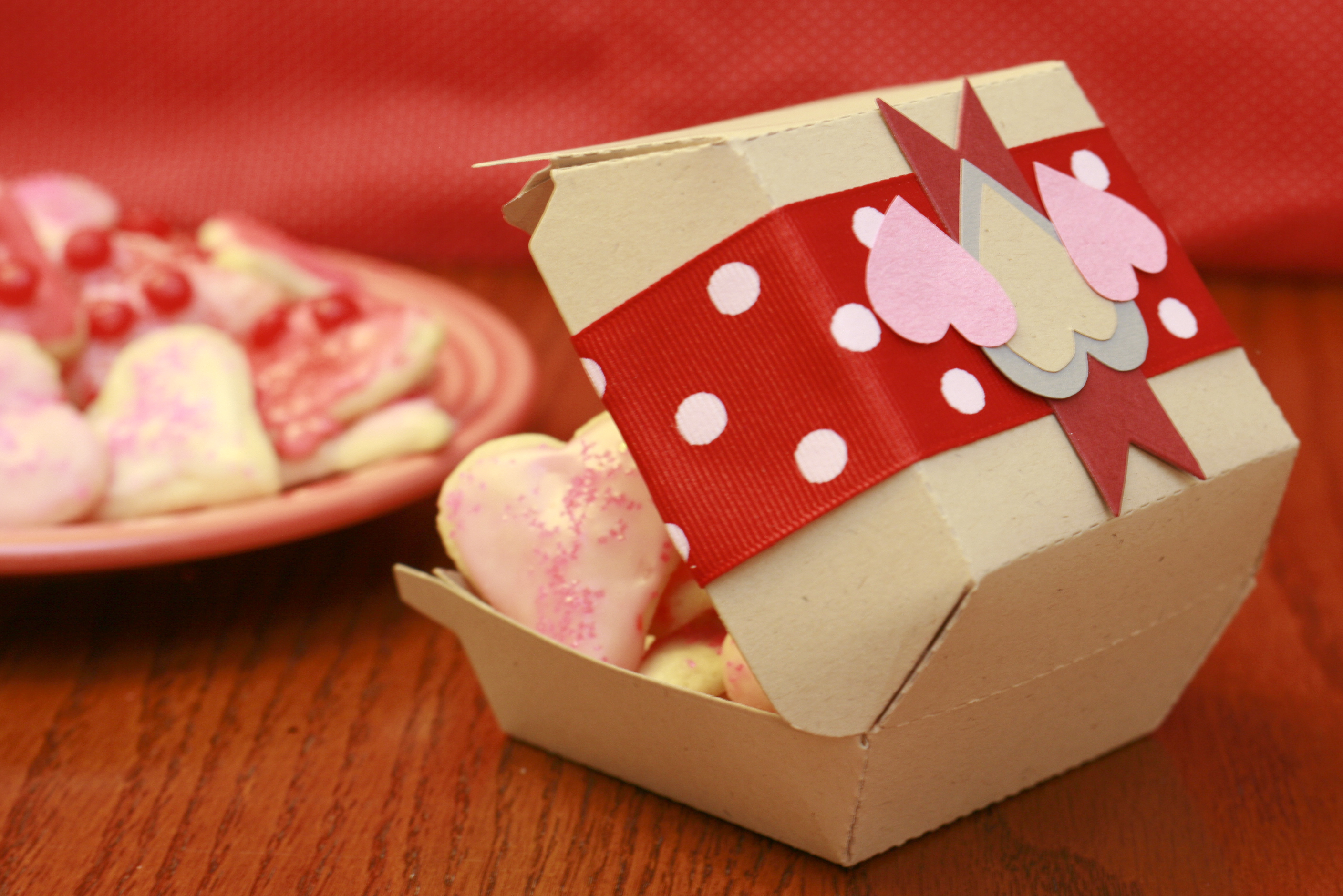 Milk Carton & Hamburger Box with Cinnamon Heart Cookies Craft Buds