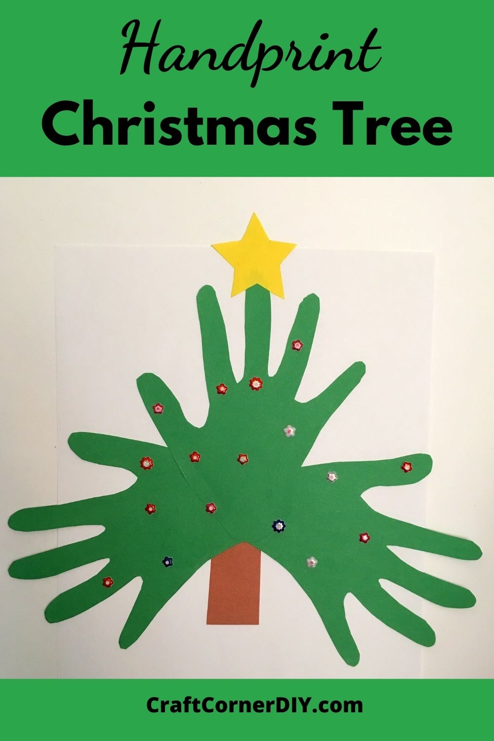 Handprint Christmas Tree Craft For Kids